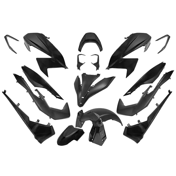 KIT CARROSSERIE ADAPT. HONDA FORZA 125-350CC 2021-2022 NOIR BRILLANT (17 PIECES)