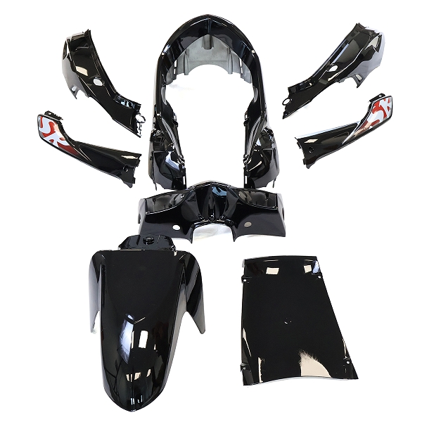 KIT CARROSSERIE ADAPT. SYM  SYMPHONY SR50-125CC 2010-2020  NOIR BRILLANT  (8 PIECES)