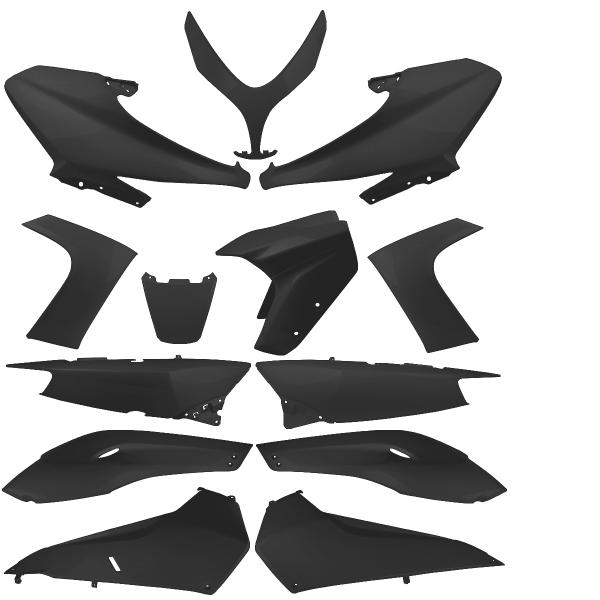KIT CARROSSERIE ADAPT. YAMAHA TMAX 500CC 2008-2011 NOIR MAT (13 PIECES) ( QUALITE PREMIUM )