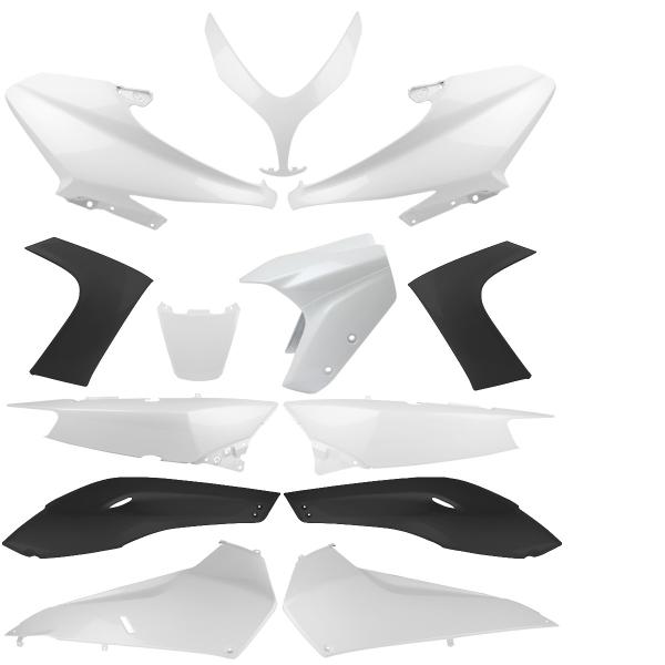 KIT CARROSSERIE ADAPT. YAMAHA TMAX 500CC 2008-2011 WHITE COMPETITION   (13 PIECES) ( QUALITE PREMIUM )