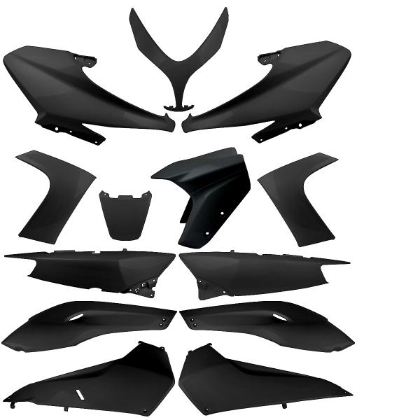 KIT CARROSSERIE ADAPT. YAMAHA TMAX 500CC 2008-2011 NOIR BRILLANT (13 PIECES) ( QUALITE PREMIUM )