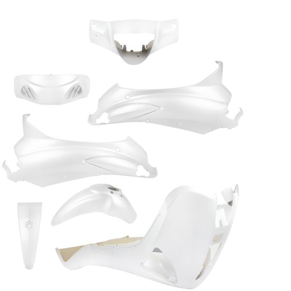 KIT CARROSSERIE ADAPT. PIAGGIO LIBERTY 50 / 125 / 150 / 200cc 2004-2014 (7 PIECES) BLANC PERLE