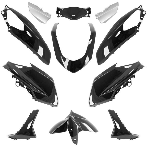 KIT CARROSSERIE ADAPT. YAMAHA NMAX 125CC 2015-2020 NOIR BRILLANT (11 PIECES)