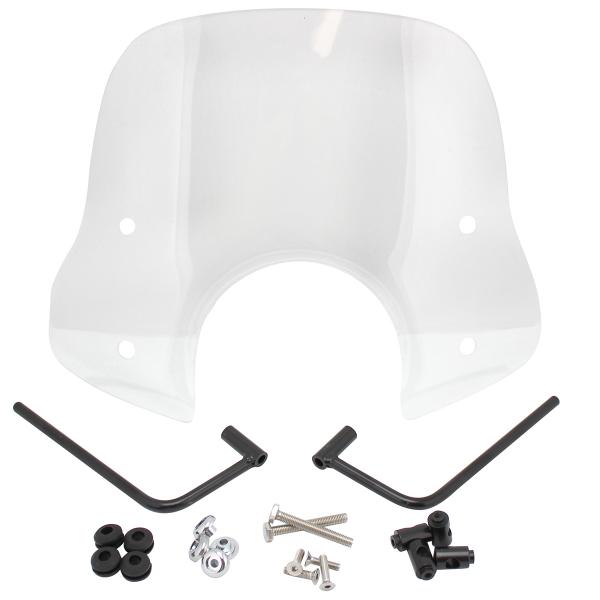 PARE BRISE TNT TYPE VESPA +  KIT DE FIXATION SUR RETROVISEUR (MODELE ECONOMIQUE)