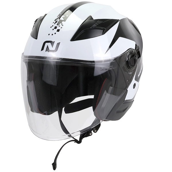 CASQUE JET NOEND CITY-X NOIR BLANC DOUBLE ECRAN    S