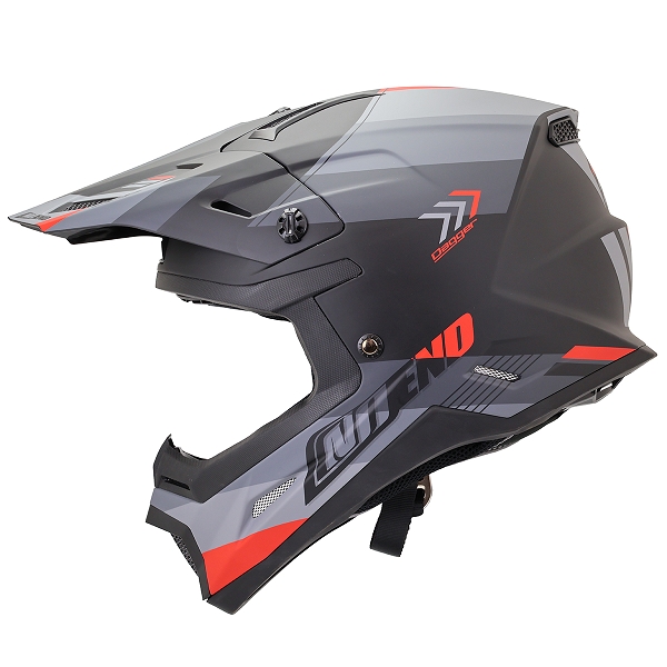 CASQUE CROSS NOEND DAGGER NOIR / ROUGE MAT       XS