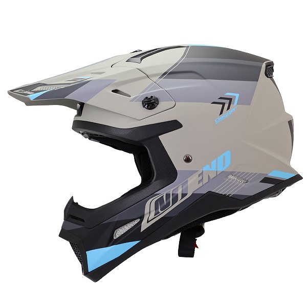CASQUE CROSS NOEND DAGGER GRIS / BLEU MAT      M