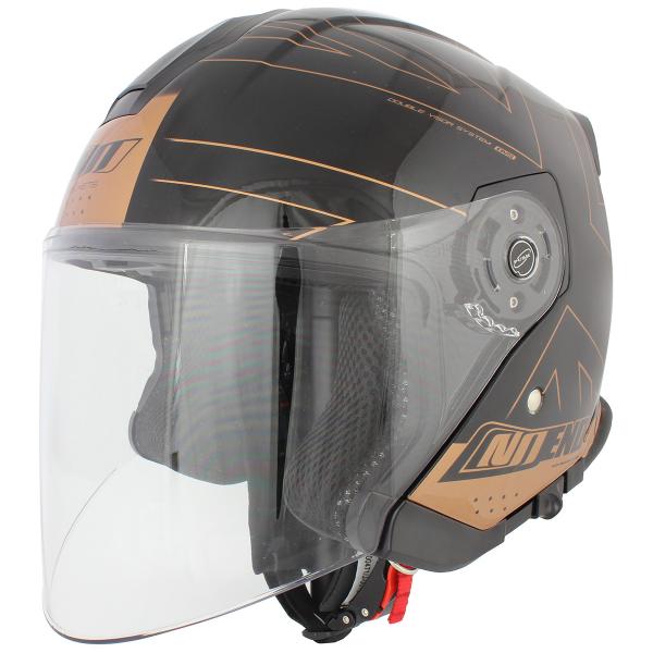 CASQUE JET MAX NOEND DOUBLE ECRAN UNION BLACK GOLD     XS