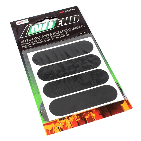 STICKERS AUTOCOLLANT REFLECHISSANTS NOIRS POUR CASQUES (FORMAT HOMOLOGUE ECE 324)