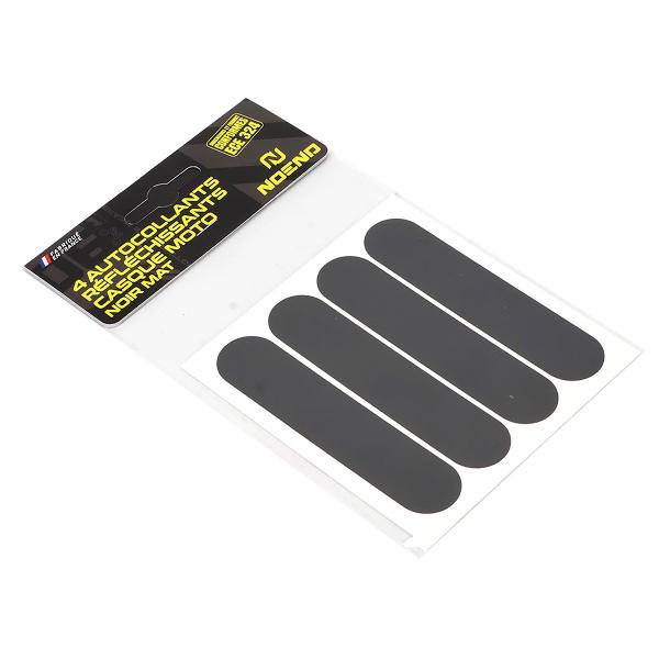 STICKERS AUTOCOLLANT REFLECHISSANTS NOIRS MATS POUR CASQUES ( FORMAT HOMOLOGUE ECE 324)