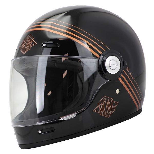 CASQUE INTEGRAL ARCHIVE VINTAGE THE LEGEND FIBRE BLACK / GOLD TAILLE XXL