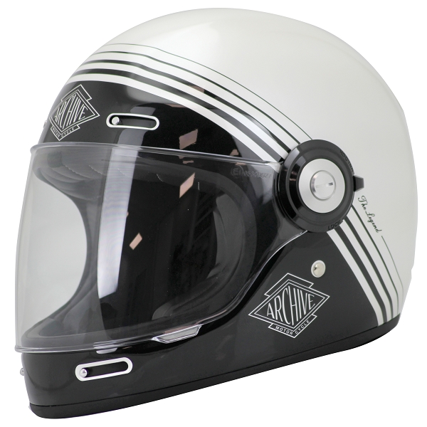 CASQUE INTEGRAL ARCHIVE VINTAGE THE LEGEND FIBRE WHITE TAILLE    M
