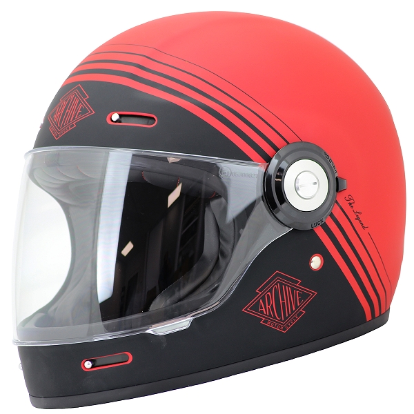 CASQUE INTEGRAL ARCHIVE VINTAGE THE LEGEND FIBRE RED MAT TAILLE  XL
