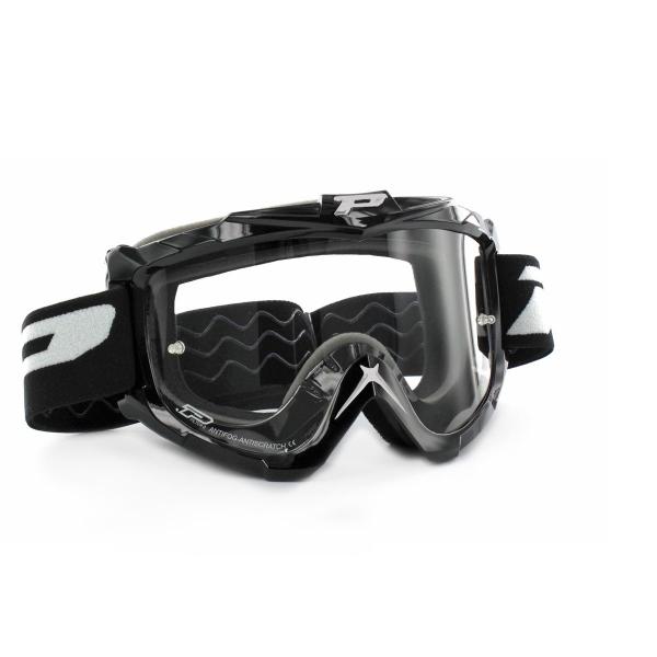 MASQUE / LUNETTES CROSS MOTO PROGRIP 3301 NOIR ECRAN TRANSPARENT ANTI-RAYURES / ANTI-BUEE