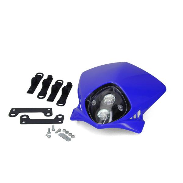 TETE DE FOURCHE ENDURO BI HALOGENE DUKE BLEU  *