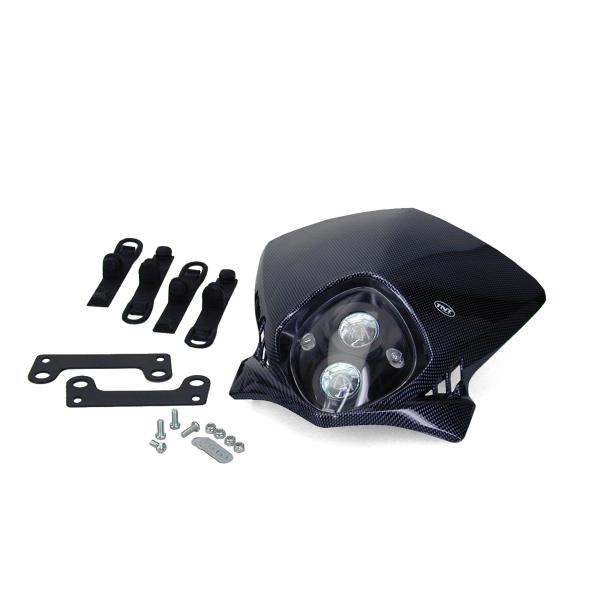 TETE DE FOURCHE ENDURO BI HALOGENE DUKE IMIT CARBONE YM3241 *