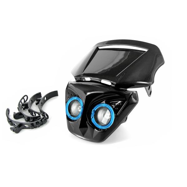 TETE DE FOURCHE NOIR TRANSFORMER HALOGENES + LEDS *