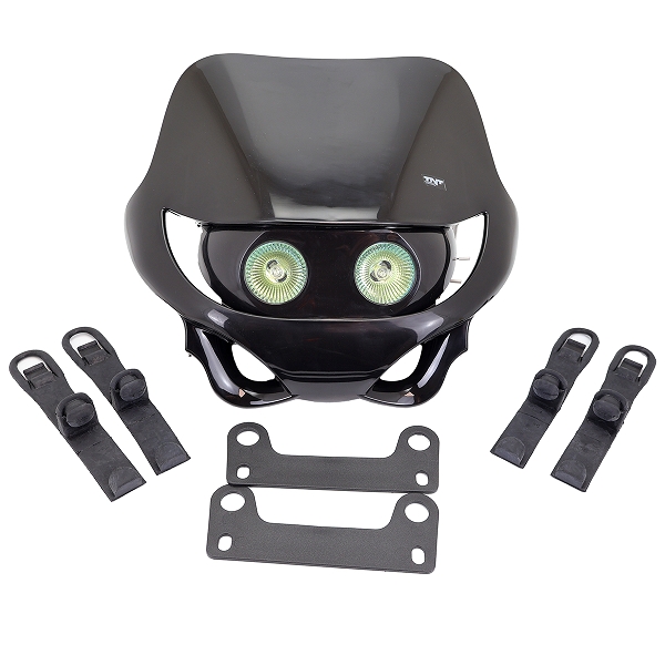 TETE DE FOURCHE ENDURO HALOGENE DOUBLE OPTIQUE NOIR *