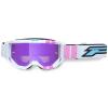 MASQUE / LUNETTES CROSS MOTO PROGRIP 3300 FL VISION GO MULTILAYERED BLANC/ROSE ECRAN MIROIR VIOLET ANTI-RAYURES/ANTI U.V./ANTI-BUEE (HOMOLOGUE CE-EN-N- AC-96025 REV.2)