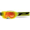 MASQUE / LUNETTES CROSS MOTO PROGRIP 3300 FL VISION GO MULTILAYERED  JAUNE FLUO MAT ECRAN MIROIR ROUGE ANTI-RAYURES/ANTI U.V./ANTI-BUEE (HOMOLOGUE CE-EN-N- AC-96025 REV.2)