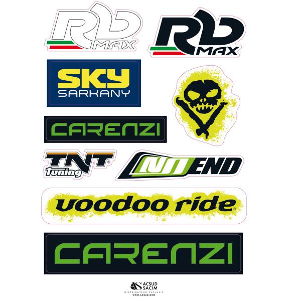 PLANCHE AUTOCOLLANTS RB MAX / CARENZI / NOEND  210 X 300mm