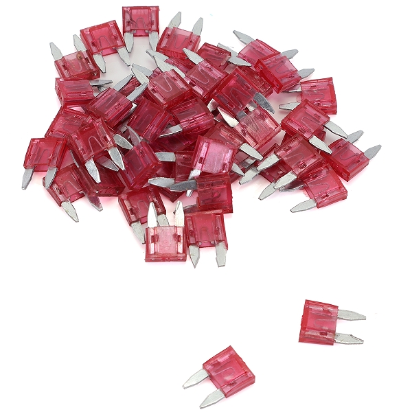 MINI FUSIBLES PLATS / MICRO FUSIBLE  ENFICHABLE 10A (LOT DE 50)