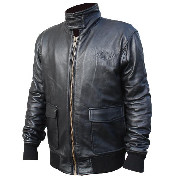 BLOUSON ARCHIVE NOIR HOMME MAVERICK EN CUIR DE MOUTON       XS