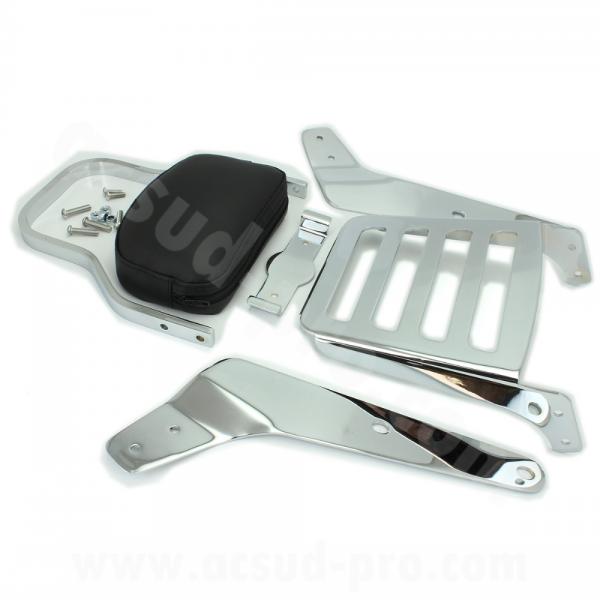 SISSY BAR BAS AVEC PORTE BAGAGES CHROME ARCHIVE BLACKPEARL 125cc