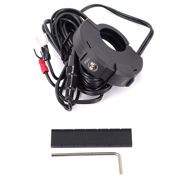 PRISE CHARGEUR DOUBLE USB B + USB C  UNIVERSEL MOTO (DC 12-24V. USB: 5V-3.4A. 9V-2A. 12v-1.5A. TYPE C: 5V-3A. 9V-3A. 12V-2.5A) (FIXATION GUIDON)