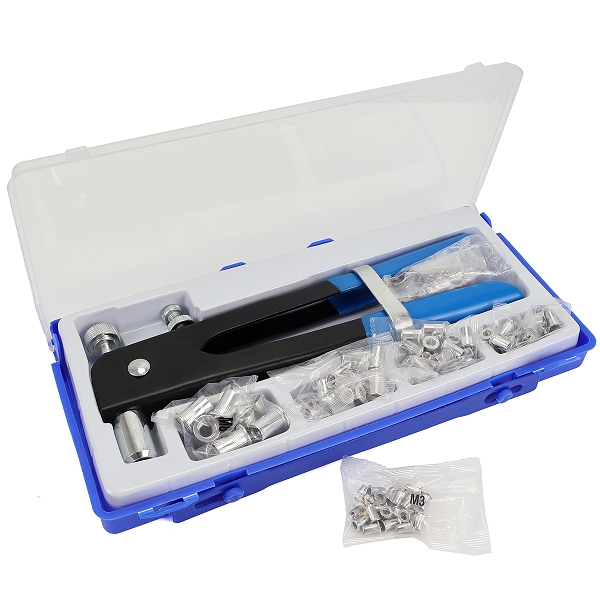COFFRET PINCE ECROU A SERTIR + 80 INSERT ALU