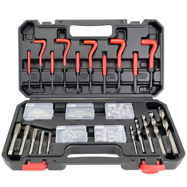 KIT REPARATION FILETAGE TARAUD / FORET / INSERT FILET / FILET RAPPORTE M5. M6. M8. M10. M12 (COFFRET 130 PIECES)