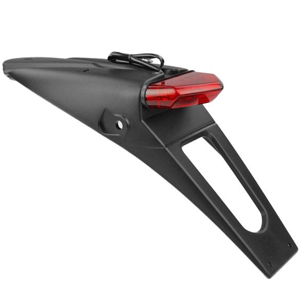 SUPPORT DE PLAQUE MINERALOGIQUE NOEND AVEC FEU ROUGE MECABOITE / MOTO A LEDS (L 430mm / H 125mm / L 135mm) (HOMOLOGUE CE)