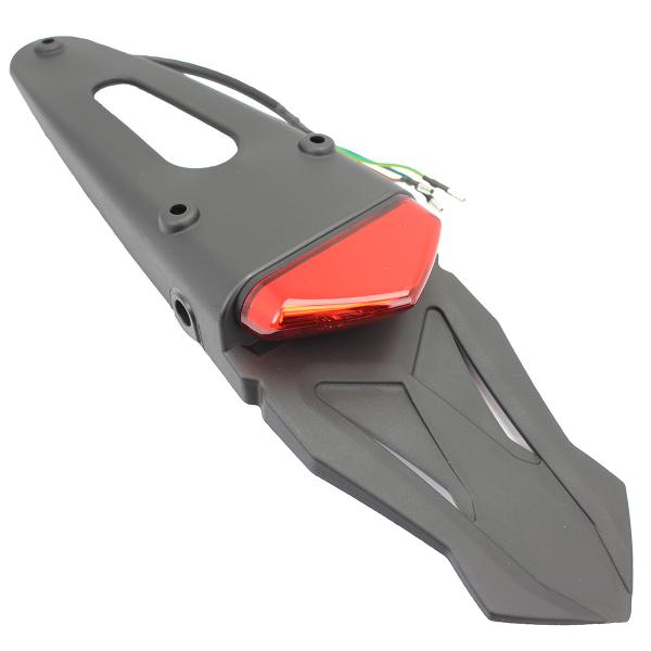 SUPPORT DE PLAQUE MINERALOGIQUE AVEC FEU ROUGE MECABOITE / MOTO A LEDS HOMOLOGUE
