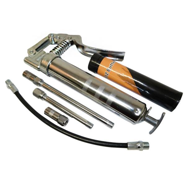 POMPE A GRAISSE UNIVERSELLE AVEC FLEXIBLE ET CARTOUCHE GRAISSE 200g
