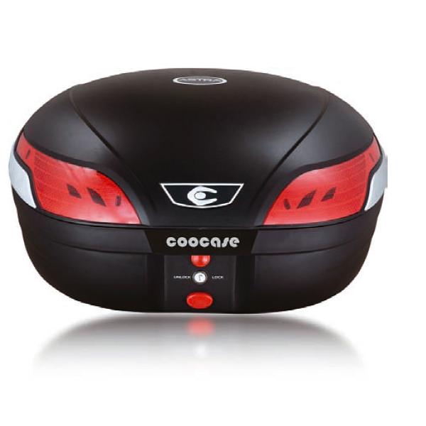 TOP CASE COOCASE ASTRA LUXURY S48 LITRES NOIR LIVRE AVEC PLATINE (AVEC TELECOMMANDE. ALARME. FEU STOP A LED)