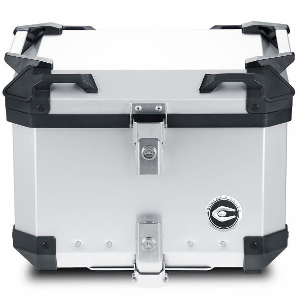TOP CASE MOTO / SCOOTER  COOCASE X1 ALUMINIUM SERIES 40 LITRES  (LIVRE AVEC PLATINE) GRIS