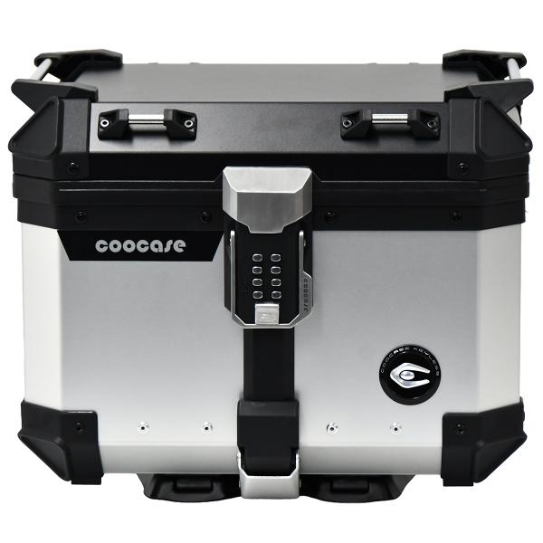 TOP CASE MOTO / SCOOTER  COOCASE KEYLESS ALUMINIUM SERIES 45 LITRES  (LIVRE AVEC PLATINE) NOIR / GRIS