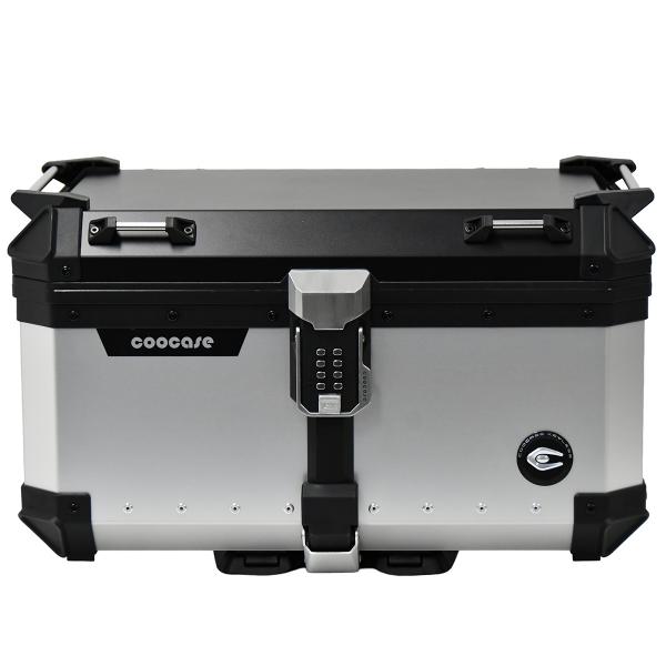 TOP CASE MOTO / SCOOTER  COOCASE KEYLESS ALUMINIUM SERIES 65 LITRES  (LIVRE AVEC PLATINE) NOIR / GRIS