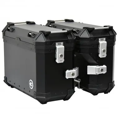 VALISES MOTO LATERALES COOCASE X2 ALUMINIUM SERIES 36 LITRES (LA PAIRE) NOIR (S - SHAPE)