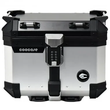 TOP CASE MOTO / SCOOTER  COOCASE KEYLESS ALUMINIUM SERIES 45 LITRES  (LIVRE AVEC PLATINE) NOIR / GRIS