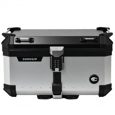 TOP CASE MOTO / SCOOTER  COOCASE KEYLESS ALUMINIUM SERIES 65 LITRES  (LIVRE AVEC PLATINE) NOIR / GRIS