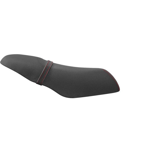 COUVRE SELLE SCOOTER ADAPT. PIAGGIO ZIP 2T H2O NOIR / COUTURE ROUGE (ANTIDERAPANT)