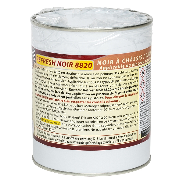 RESTOM REFRESH NOIR 8820 PEINTURE NOIR CHASSIS 500ML
