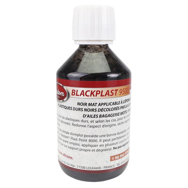 RESTOM  RENOVATEUR PLASTIQUES NOIRS (COMPTEUR. TOP CASE. MARCHE PIED) BLACKPLAST 9500 250ML