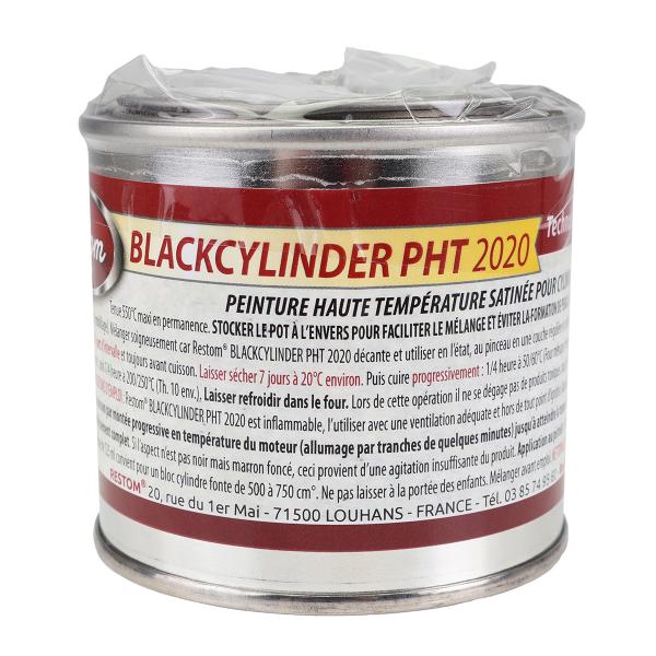 RESTOM  BLACKCYLINDER 2020 PEINTURE NOIR SATINEE POUR CYLINDRE / CULASSE  FONTE 125ml