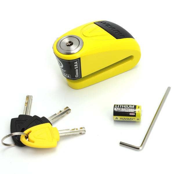 ANTIVOL BLOQUE DISQUE ALARME B-LOCK-10 ( D: 10 ) JAUNE / NOIR AUVRAY CLASSE SRA HOMOLOGUE