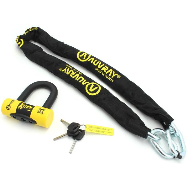 ANTIVOL AUVRAY CHAINE X.LOCK 120 AVEC BLOC DISQUE X TREM MINI - HOMOLOGUE SRA