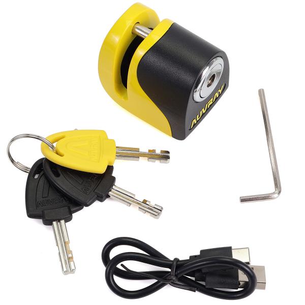 ANTIVOL BLOQUE DISQUE ALARME  B-LOCK-06 MINI JAUNE / NOIR AUVRAY