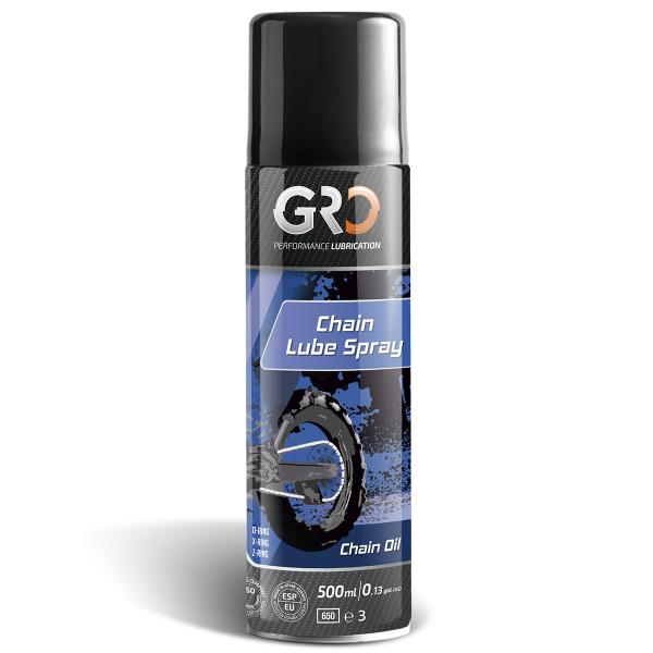 GRAISSE CHAINE GLOBAL RACING OIL SPRAY GRO CHAINE LUBE ( 500ML )