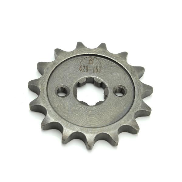PIGNON DE SORTIE BOITE ARCHIVE CAFE RACER /  SCRAMBLER 50CC ( 15 DENTS - 428 )  VERSION 1 DIAMETRE DES CANNELURES 17.20 MM